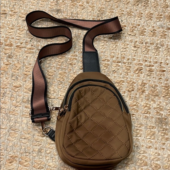 Elegant Brown Quilted Belt Bag - Picture 1 of 10
